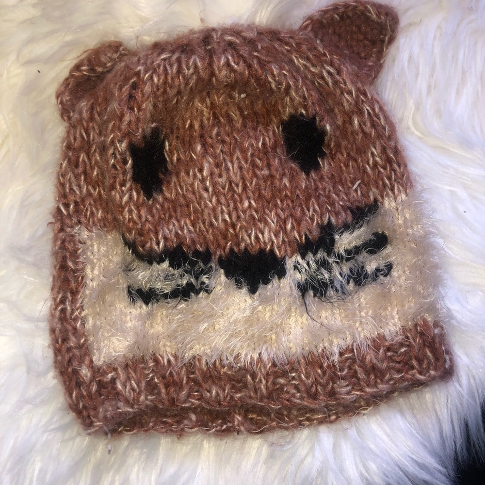 otter fuzzy beanie hat